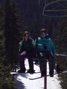 Students on the chairlift